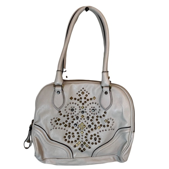 Guess Ladies Handbag Satchel Bag Stone Seun Embellished Studs - Picture 2 of 7